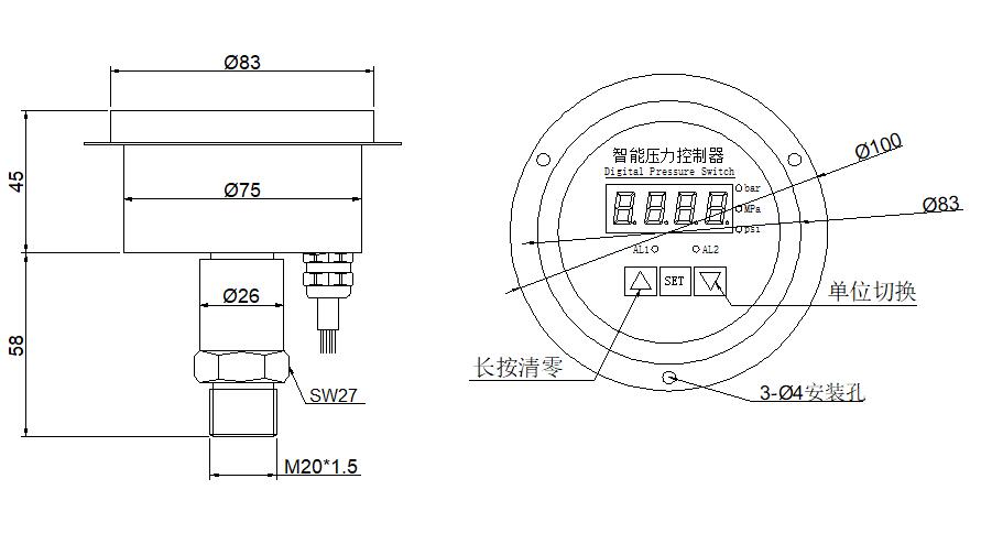 麵板式安裝黄瓜视频色版APP控製器尺寸圖