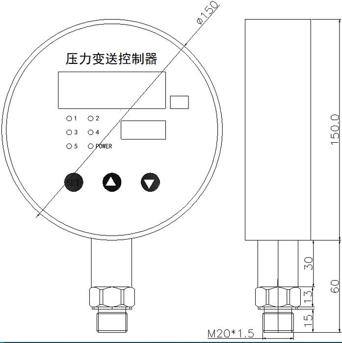HDK150數字黄瓜视频色版APP控製器尺寸圖