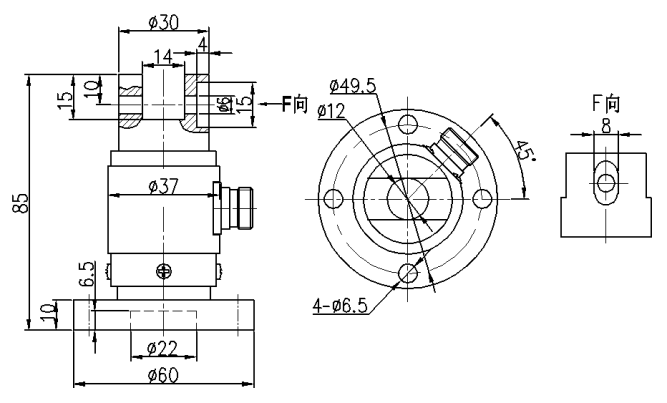 HDN-11A靜態扭矩傳感器尺寸